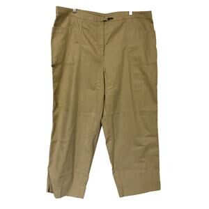 Ralph Lauren Capri Pants Womens 20W Beige Twill Adjustable Waist Safari 42x28